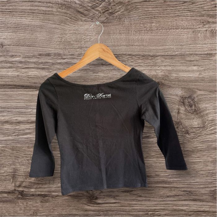 Blouse manches longues noir avec strass argenté divin kartel taille 36 S - photo numéro 2