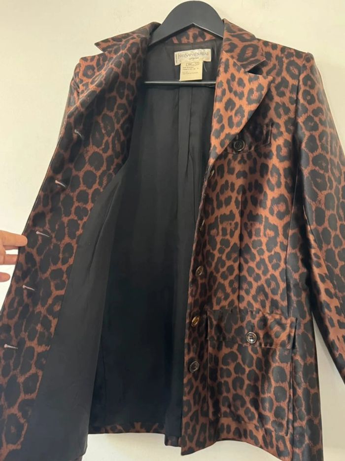 Veste Blazer Léopard Print Yves Saint Laurent Vintage - photo numéro 6