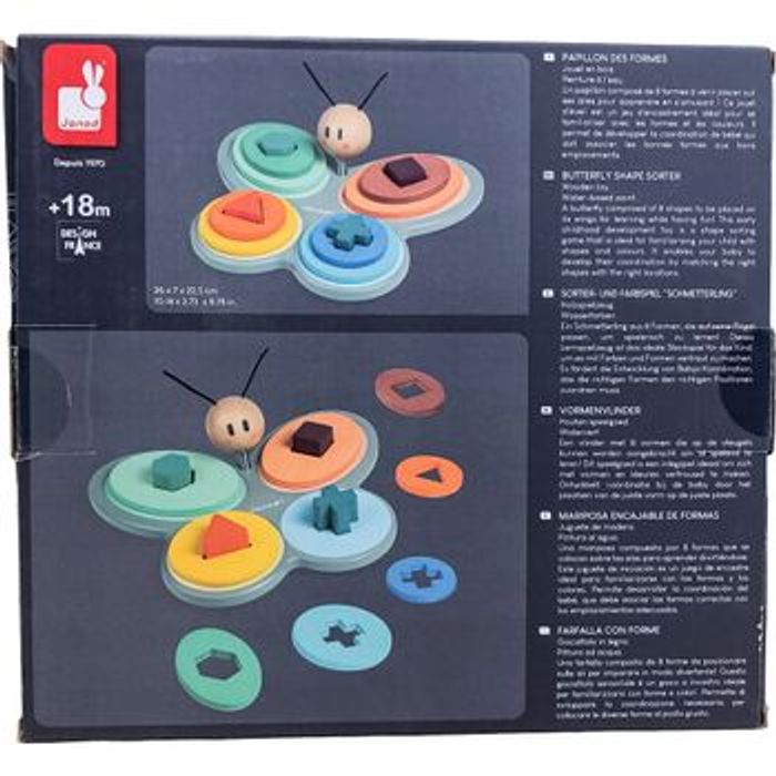 NEUF : Janod Papillon des formes en bois - photo numéro 2