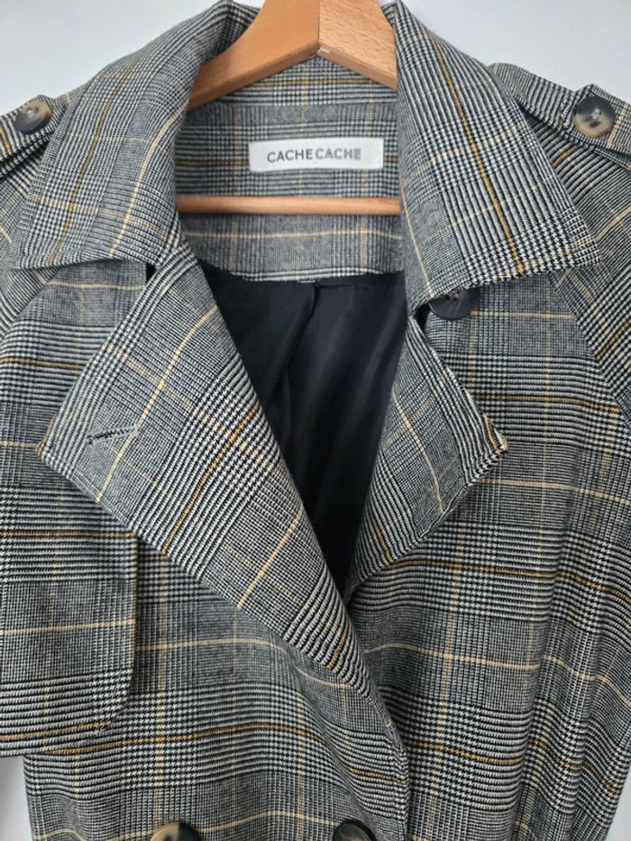 Manteau trench a carreaux - photo numéro 6