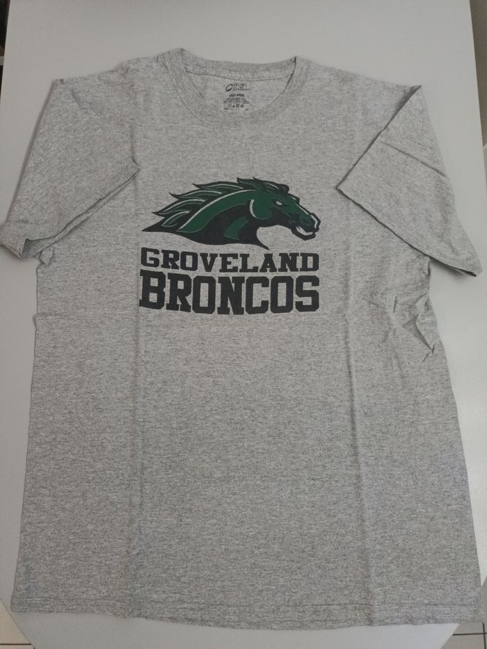 Tee-shirt vintage Groveland Broncos  gris taille M - photo numéro 3
