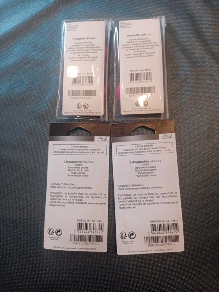 Lot houppettes velours - photo numéro 2