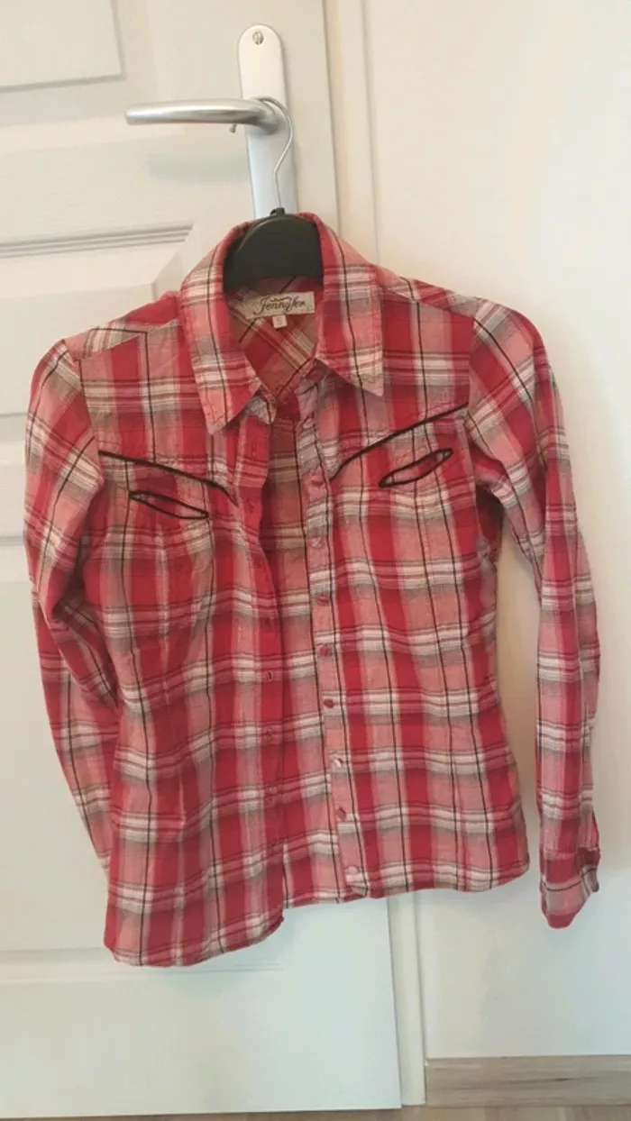 Chemise rouge à carreaux Jennyfer S