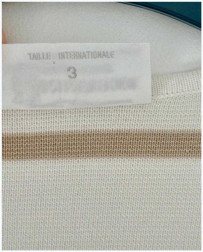 Haut Nina Ricci en maille blanc et beige taille XL - très bon état - photo numéro 6