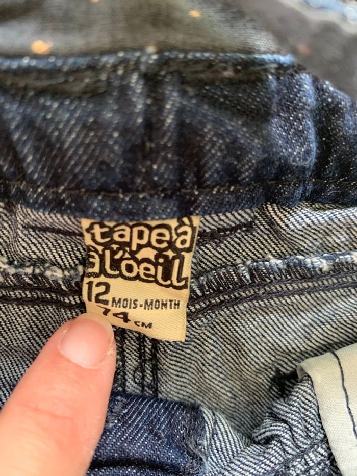 Salopette short jean 12 mois - photo numéro 3