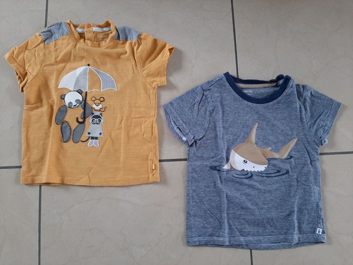 Lot de 2 tee shirts manches courtes garçon 18 mois - photo numéro 1