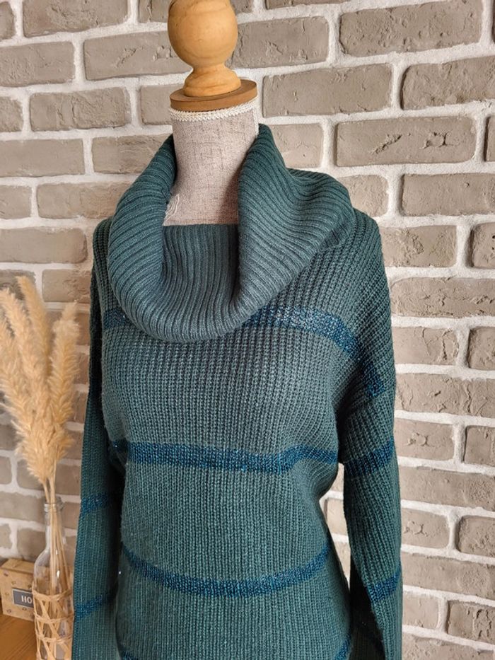 Pull col châle vert sapin - Beloved - Casual chic