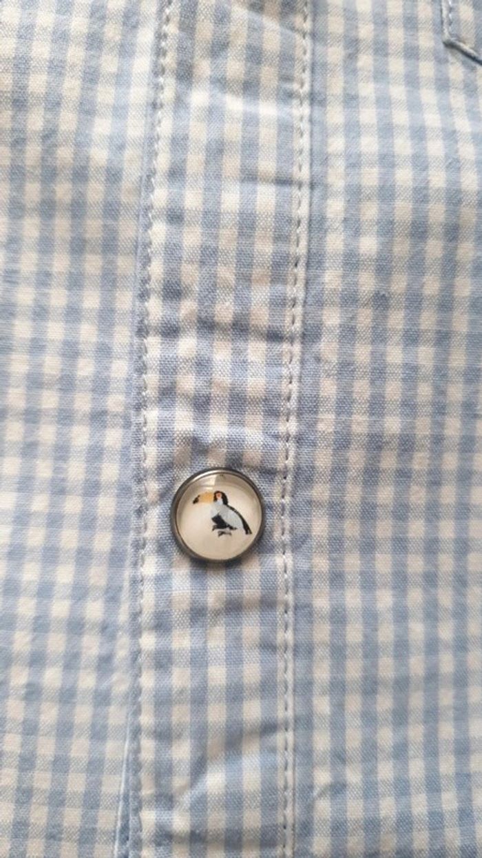 Chemise tape à l'œil à carreaux bleu ciel - photo numéro 2