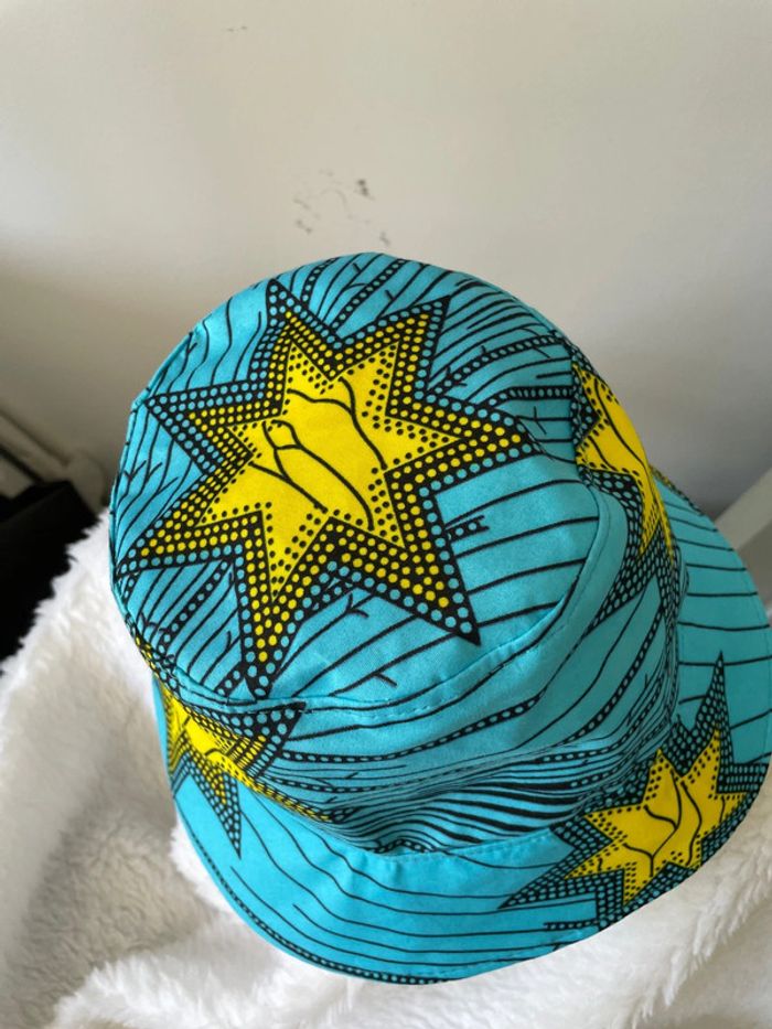 Bob réversible wax turquoise étoile - photo numéro 3