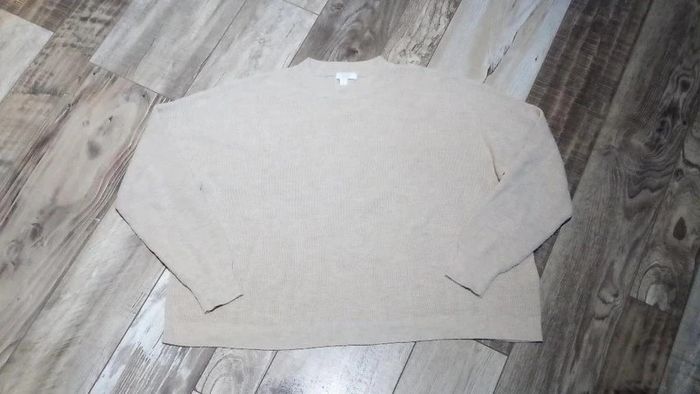 Pull beige col rond court H&M taille M