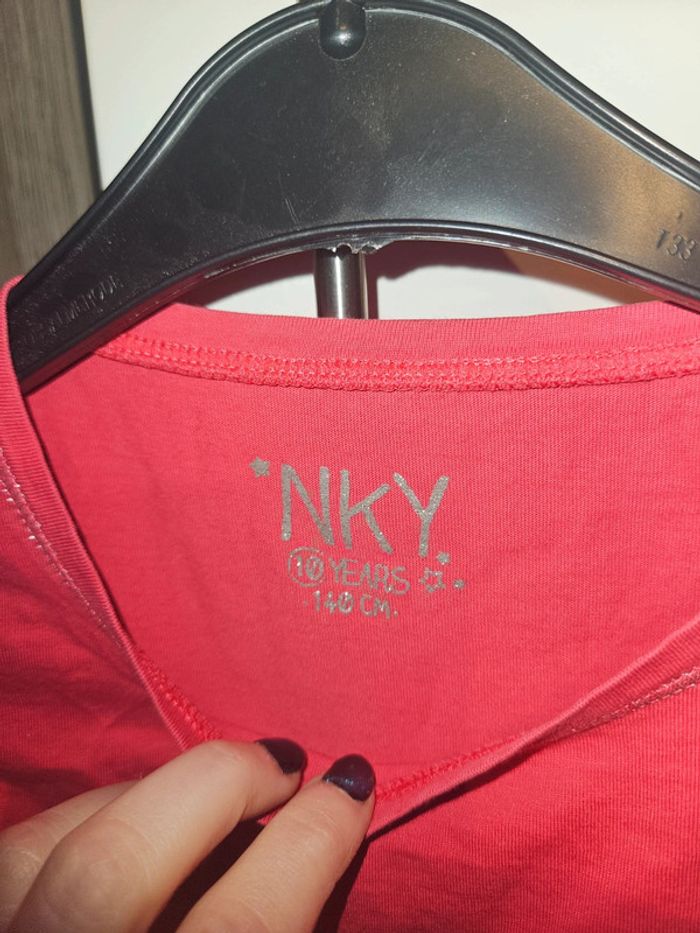 Pull léger manche longue NKY fuschia 10 ans - photo numéro 3