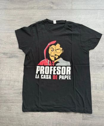 T-shirt noir motif La Casa de papel taille S ou 36