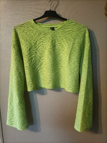 Tshirt manches longues vert cropped