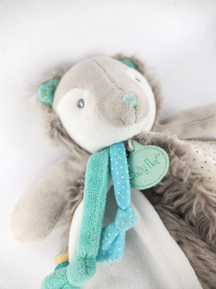 Doudou Ours Frisounours BabyNat - Gris Beige Blanc - Très Bon État - photo numéro 2