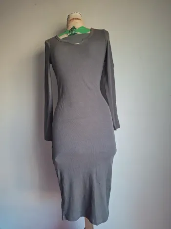 Robe longue côtelée gris Brave Soul, taille XS, neuve