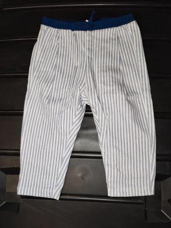 Pantalon bleu et blanc 9/12mois