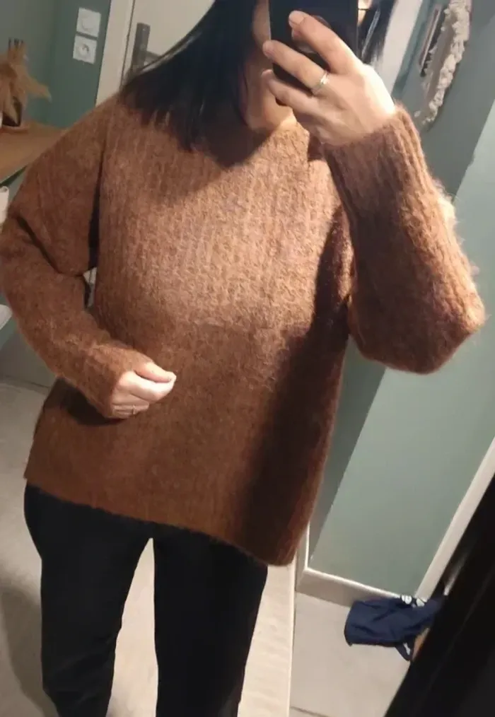 Pull neuf Camel effet loose laine taille unique - photo numéro 2