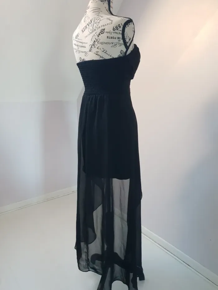 🖤 Robe bustier noire asymétrique – Eva & Lola – Taille S – Très bon état - photo numéro 5