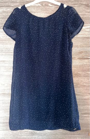 Robe ddp M bleu marine à pois blanc tbe