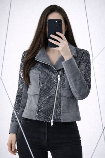 Perfecto Pinko Gris Et Argenté 