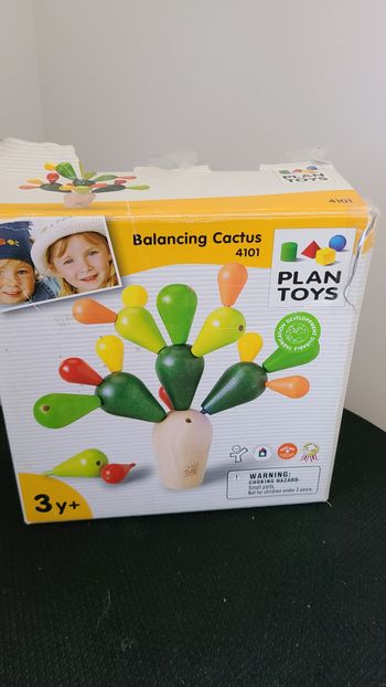 Jeu d'équilibre en bois-cactus