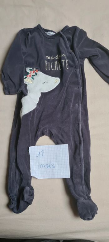 Pyjama velour fille 18 mois
