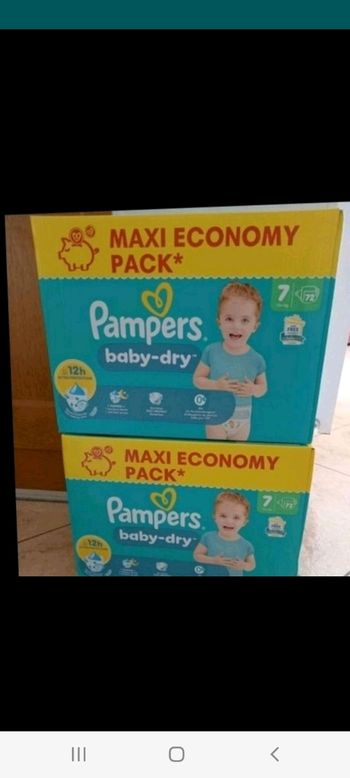 144 couches pampers baby dry taille 7