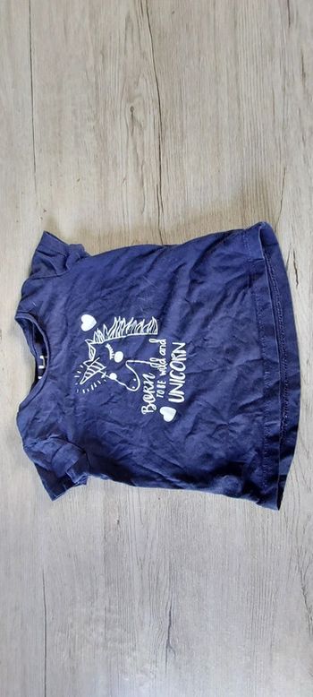 T shirt bleu marine, manches courtes, 3 ans La Halle