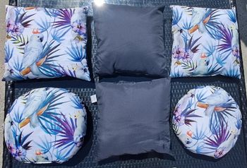 Coussins extérieurs 40x40cm tropical bleus Gifi