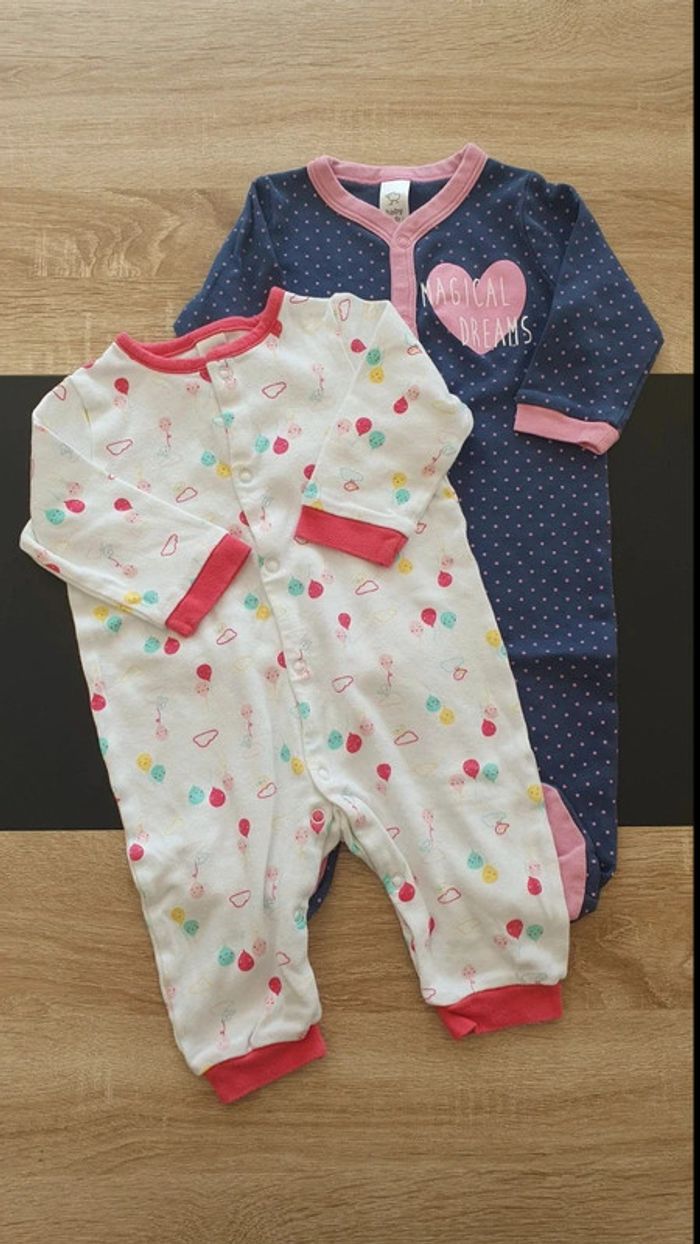 Lot de 2 pyjamas légers 74 cm