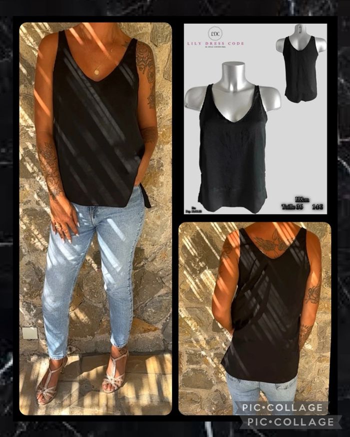 🖤 Débardeur noir fluide H&M – Taille 36 SOLDÉ -70% 🖤