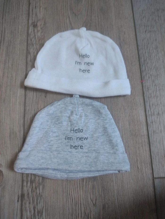 Lot de 2 bonnets en coton mixte