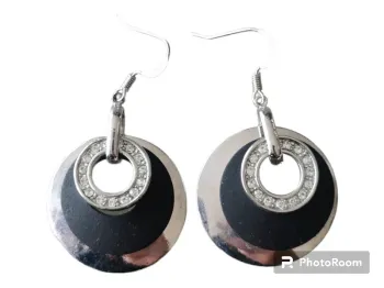 Boucle d'oreille rondes strass