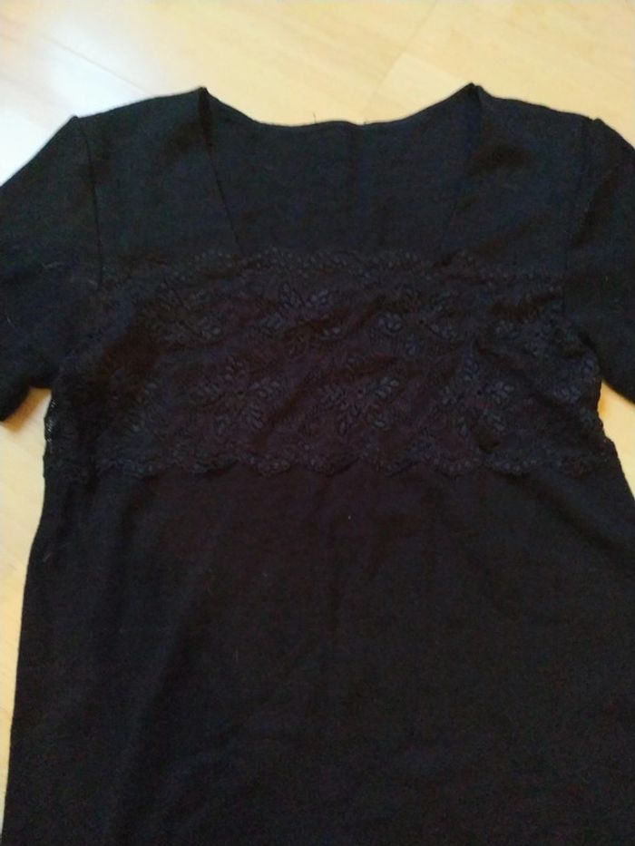 Petit pull chaud taille 36 empiecement dentelle poitrine - photo numéro 3
