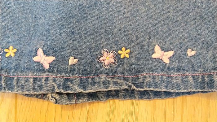 Robe jean fleurs papillon 9 mois - photo numéro 6