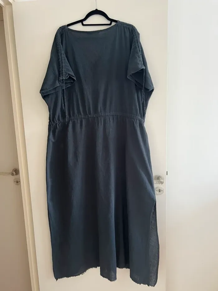 Maison Saint Julien Robe kaftan longue Alexandrie bleu nuit taille S/M - photo numéro 6
