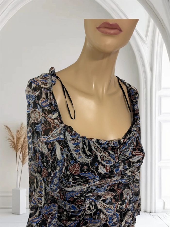 Robe d’été fleurs Zara neuve taille xs manche longue - photo numéro 8