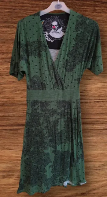 🌿 Robe verte imprimée vintage bohème 🌿