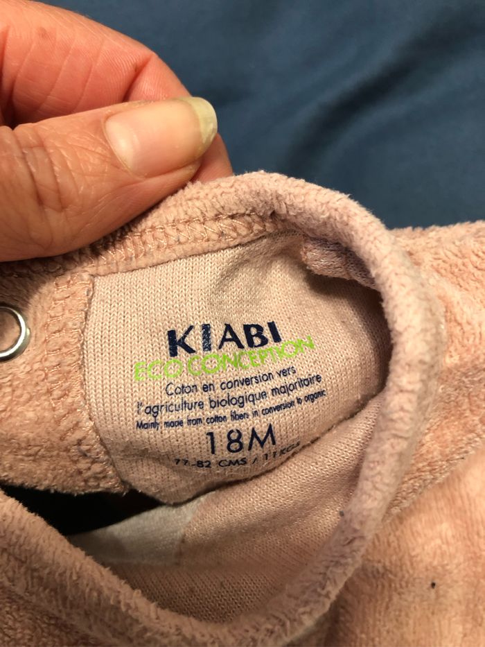 Pyjama velours rose pale Kiabi 18 mois - photo numéro 3