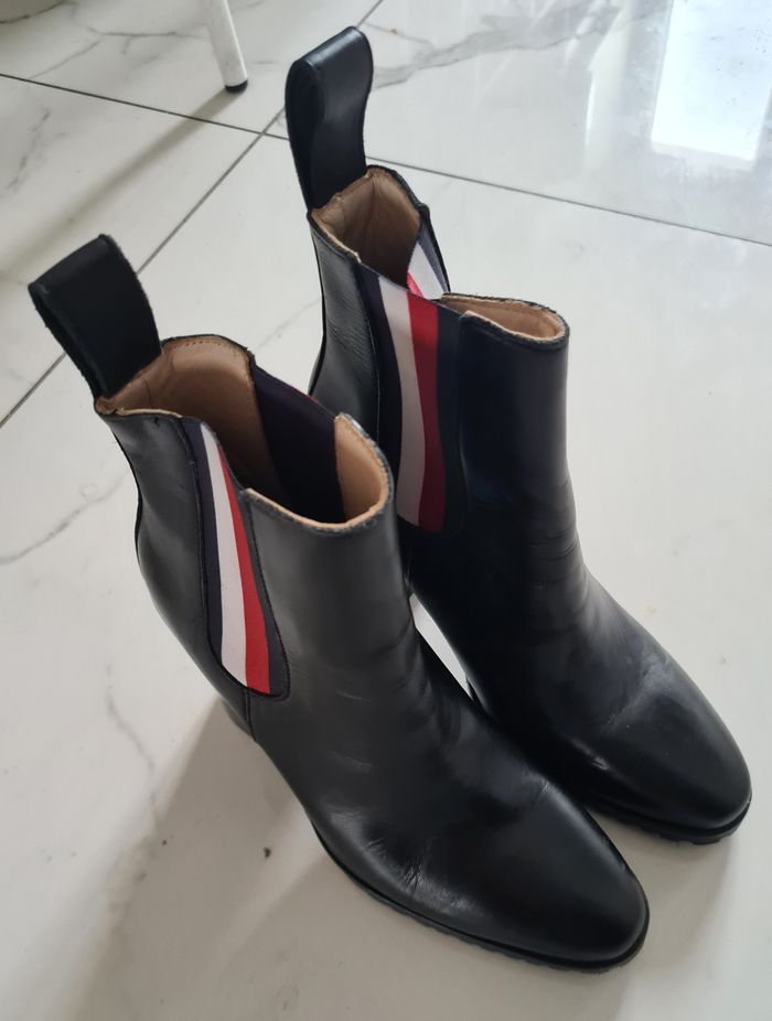 Bottines Tommy Hilfiger en cuir – talons hauts – taille 37 – excellent état - photo numéro 2