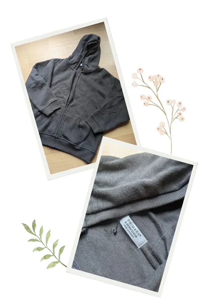 🩶 Veste zippée gris foncé Primark – 8/9 ans - photo numéro 2