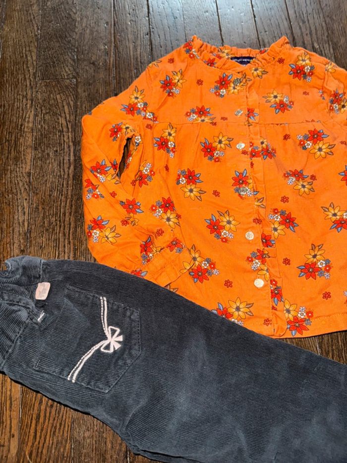 Chemise et pantalon velour sergent major 4 ans - photo numéro 2