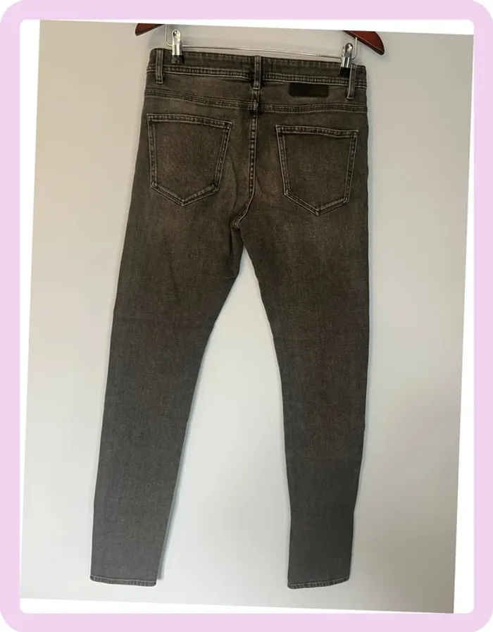 Jean skinny gris IKKS Men – taille 28 – avec poches et anneaux ceinture - photo numéro 8