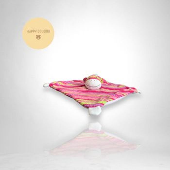 Doudou Peluche Vache rayures rose Orchestra DP245 - photo numéro 5