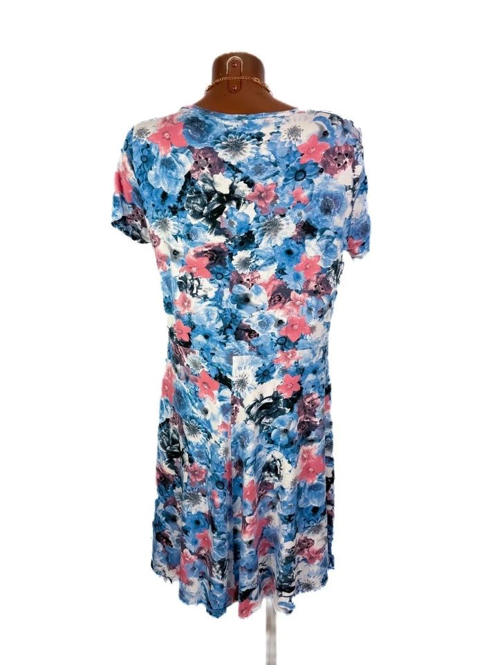 Magnifique robe bleu motif fleur - photo numéro 2