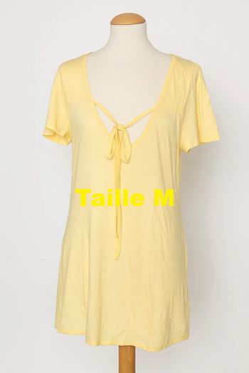 Tee shirt manche courte jaune Naf Naf Taille M