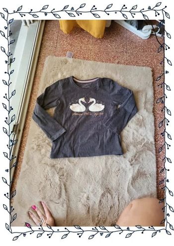 Haut manche longue motif cigogne