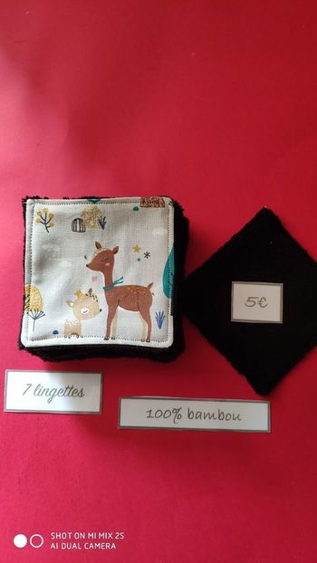 7 lingettes lavables, neuf.