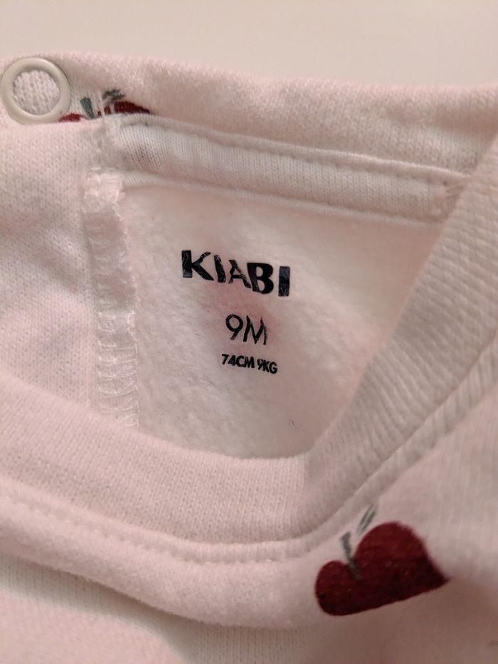 Pull blanc pomme Kiabi 9 mois neuf - photo numéro 3