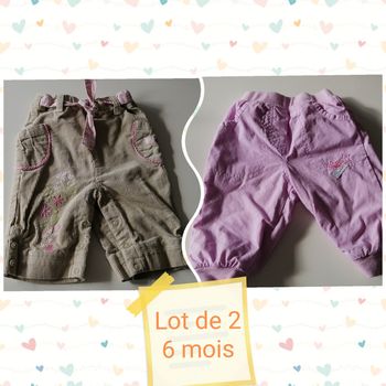 Lot de 2 pantalons 6 mois